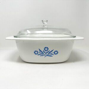 Vintage Corning Ware Blue Cornflower 4qt. Dutch Oven w/Lid Beautiful Condition!